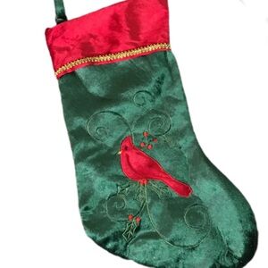 Festive Green and Red Christmas Stocking